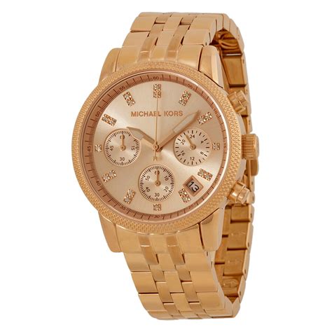 michael kors mk6077 ladies bracelet watch|Michael Kors MK6077 Ladies Ritz Rose Gold Chronograph Watch.